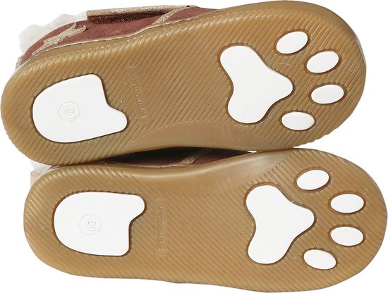 Vertbaudet Chaussons fourrés scratchés bébé en cuir souple
