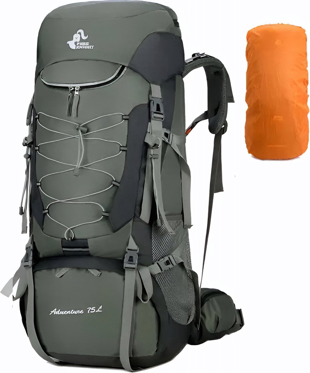 Bol.com Avoir Avoir®-75L Hiking Backpack Rugzak - Capaciteit 75L - Backpacks-Kamperen en Wandelen - Blauw - Waterzak uitgang - R... aanbieding