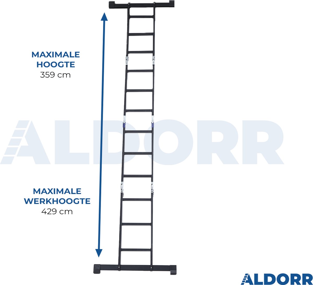 ALDORR Professional - Vouwladder 4 x 3 treden met platform - Aluminium - 3,50 meter – foto 7