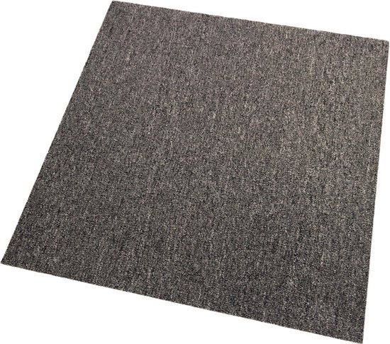20 x Dalles de Dalles de moquette - Anthracite - Revêtements de sol - 50x50cm 5m2 - Tapis tissé solidement - Facile à installer - Facile à nettoyer
