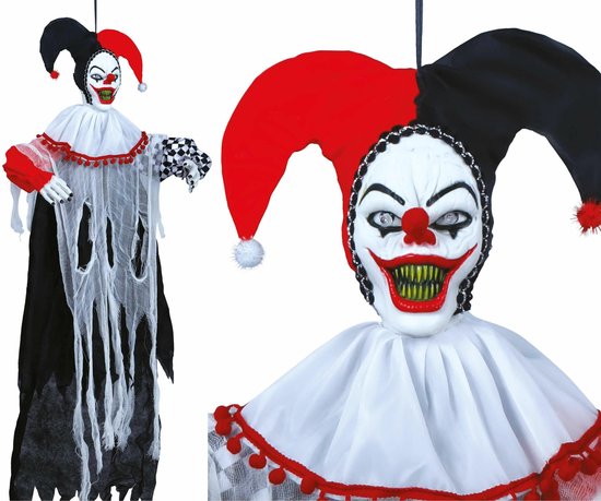 Poupée Clown Arlequin Décoration Rétro - Tissu Et Céramique - 19 Cm - Multicolore - Neuf