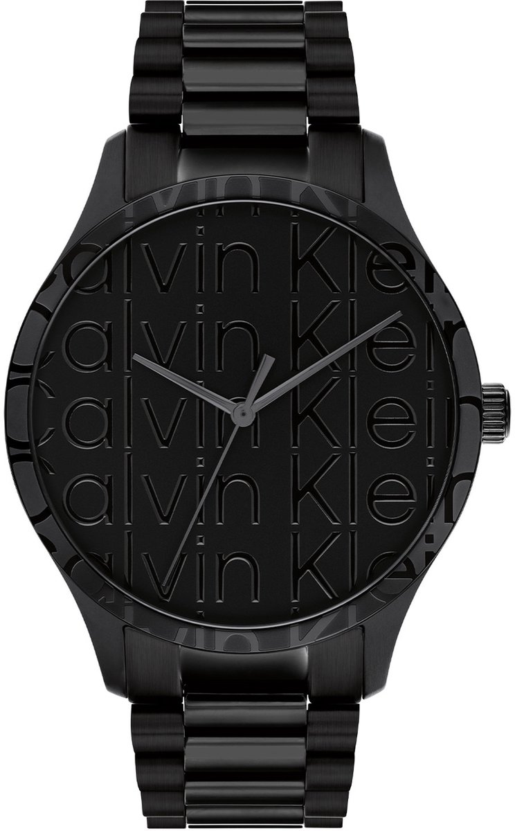 Calvin Klein CK25200344 Iconic Heren Horloge - Mineraalglas - Staal - Bruin - 42 mm breed - Quartz - Vouw-Vlindersluiting - 3 ATM (spatwater)