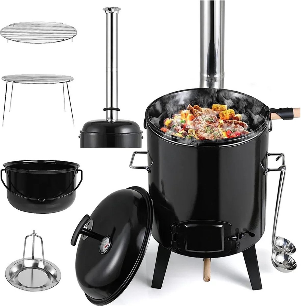 BTD-stoofpot ketel BTD 21 L Stoofpot Pot Bbq Fornuis Soep-Gebraden Kip-Fornuis-Rundvlees Stoofpot-Ketel-Gemaakt Van Geëmailleerde-Stalen-Plaat-Voor Buitenkeuken