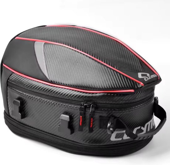 CarryQuest® - Motor Rugzak - Zadeltas Motor - Waterdichte Motorfiets Rugzak Zadel Tas - Motorrugzak - Hoogwaardig Oxford Katoen - 37x21x17 cm - Lichtgewicht & Uitbreidbaar - Rood