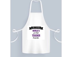 Akyol - greatest teacher looks like Keukenschort - Leraar - beste leraar - school - verjaardagscadeau - afscheidscadeau - kado - gift - geschenk - 82 bij 71 cm