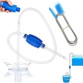 Kit de nettoyage par aspiration de boue d'aquarium - Tuyau double flexible - Pompe à eau manuelle - Brosse de nettoyage à galets - 150 cm Nettoyage d'aquarium