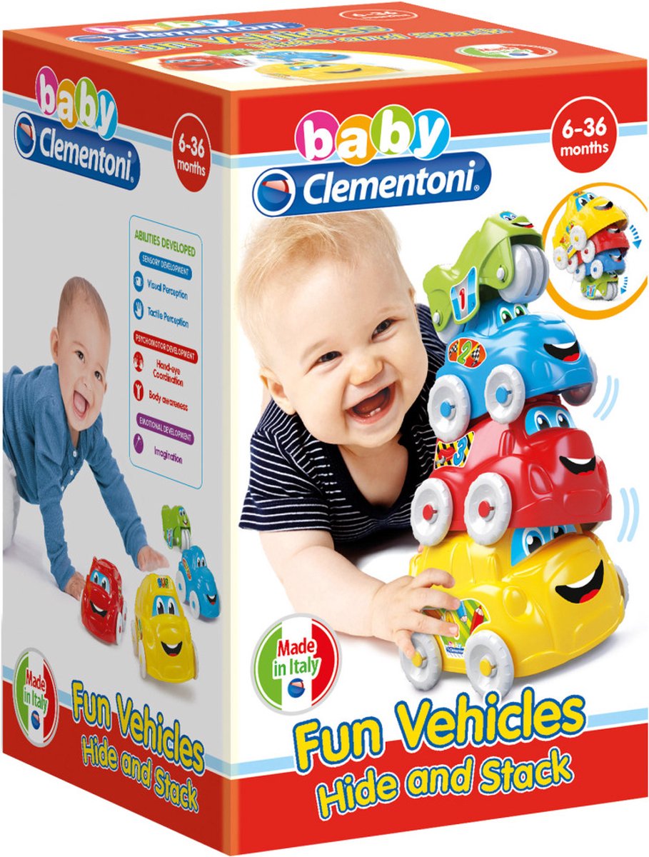Baby Clementoni - Fun Vehicles - Speelgoed Auto - Verschillende Voertuigen - 3 Auto’s en 1 Motor - 1-3 jaar — afbeelding 8