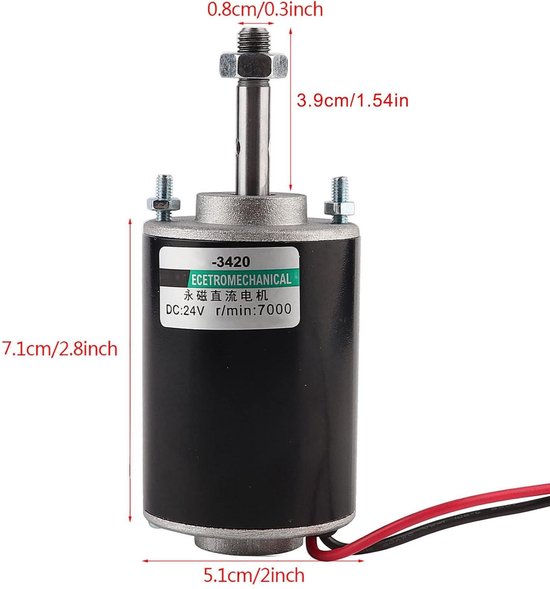 Motor DC De Imán Permanente CW / CCW De Alta Velocidad De 12V 30W 3000rpm Sunnimix Engranaje Electrico De Alta Velocidad