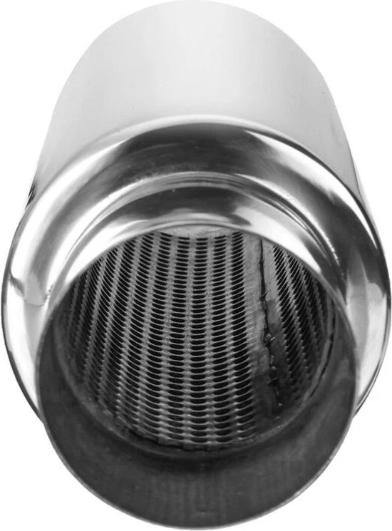 EVIL ENERGY 2 inch uitlaatgeluiddemper van roestvrij staal (inlaat/uitlaat 2 inch, lengte 34 cm