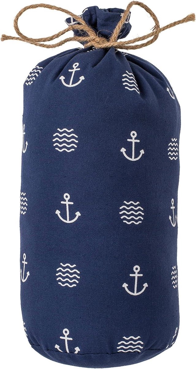 Deurstopper van stof in maritiem design - 15 kg zwaar - Anker Allover blauw