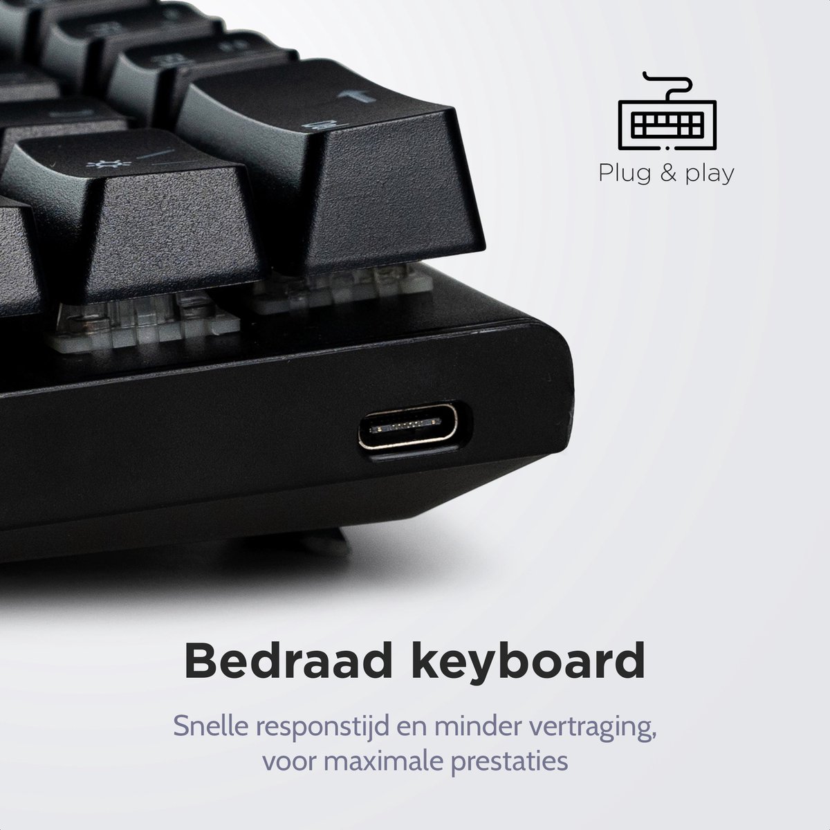 getcetera 60% Mechanisch Gaming Toetsenbord - Blue Switches - Zwart thumbnail 2