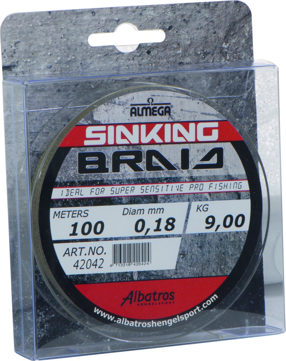 Albatros Sinking Braid Vislijn - 0.25 mm - 12.7 kg - 100 M