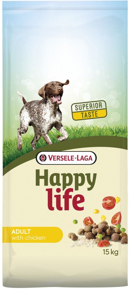 Versele-Laga Happy Life Adult - Kip - Hondenvoer - 15 kg