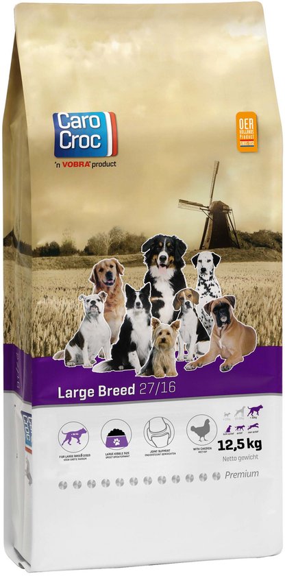Carocroc Large Breed - Hondenvoer - Vlees Gevogelte Rijst 12.5 kg L