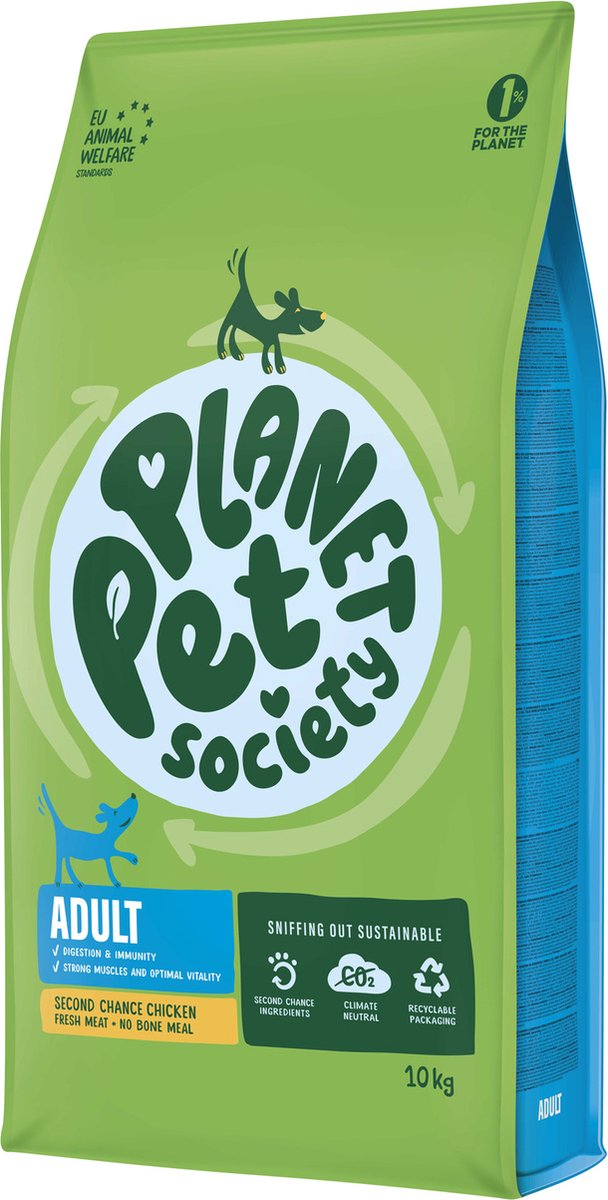 Planet Pet Society Planet Pet Society Dog Dry Second Chance Adult Kip - Hondenvoer - 10 kg
