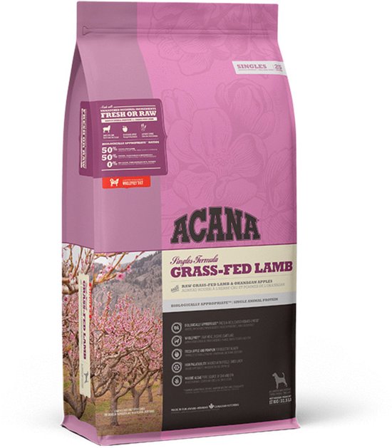 Acana Singles Grass-Fed Lamb Lam&Appel - Hondenvoer - 17 kg
