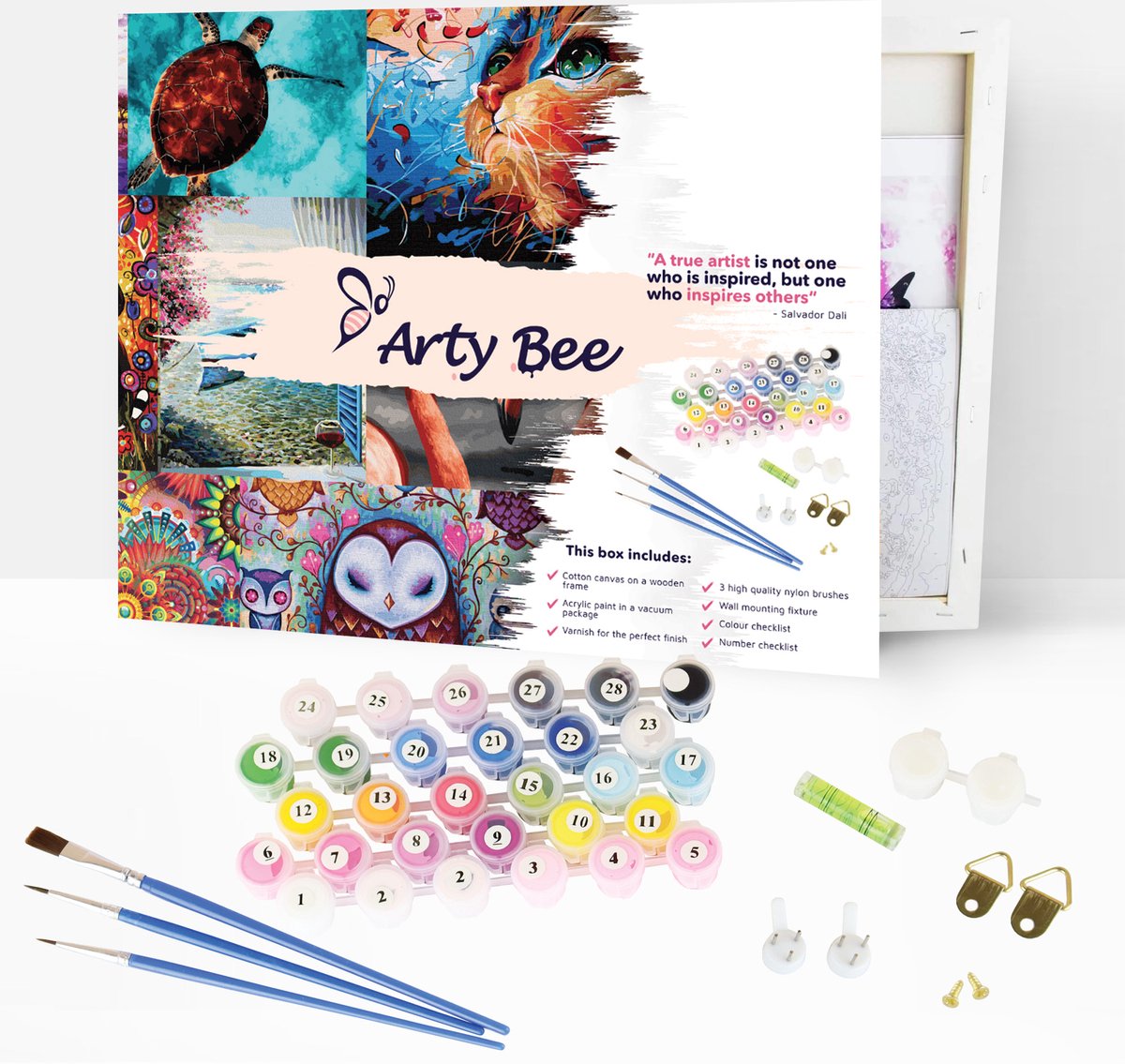 Schilderen Op Nummer Volwassenen DIY Paint By Number Compleet Hobby Pakket op Frame met Vernis - ®Arty Bee - Abstracte Vrouw 40x50cm — afbeelding 6