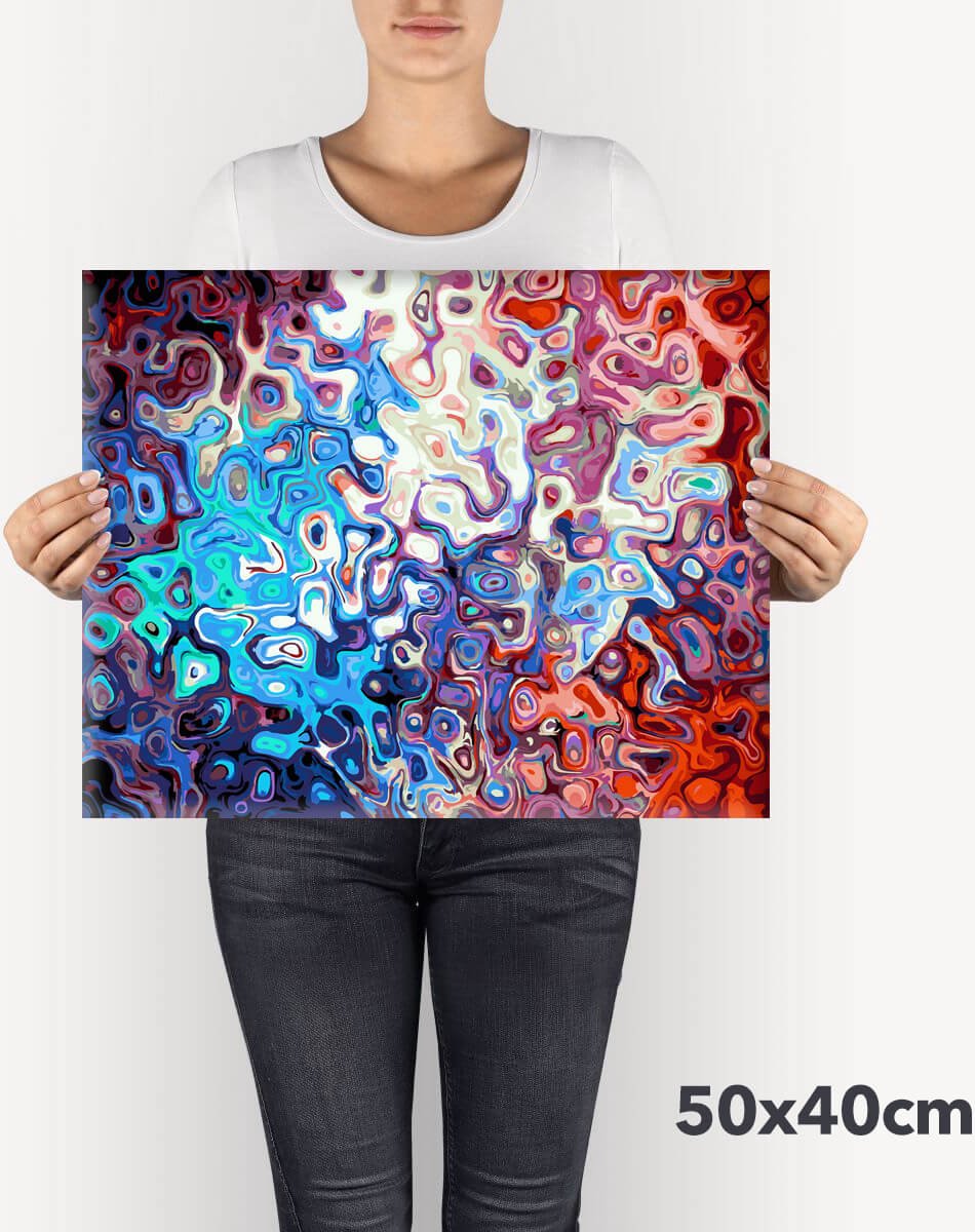 Schilderen Op Nummer Volwassenen DIY Paint By Number Compleet Hobby Pakket op Frame met Vernis - ®Arty Bee - Colour Splash 2.0 50x40cm — afbeelding 4