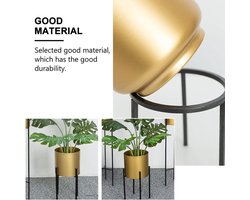 Gouden ijzeren bloempot met poten - metalen plantenpot met voeten - vloervaas tafelvaas - bloemenemmer voor binnen- en buitenplanten