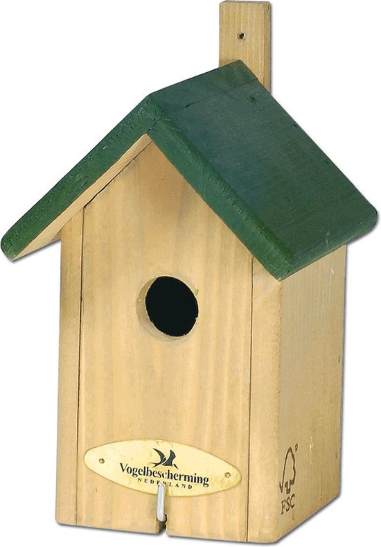 Foto: Vogelbescherming nestkast little rock groen 20x12x13