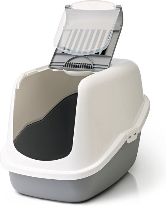 Savic Savic Kattentoilet Nestor - Kattenbak - 566mm x 396mm x 351mm - Grijs/Wit