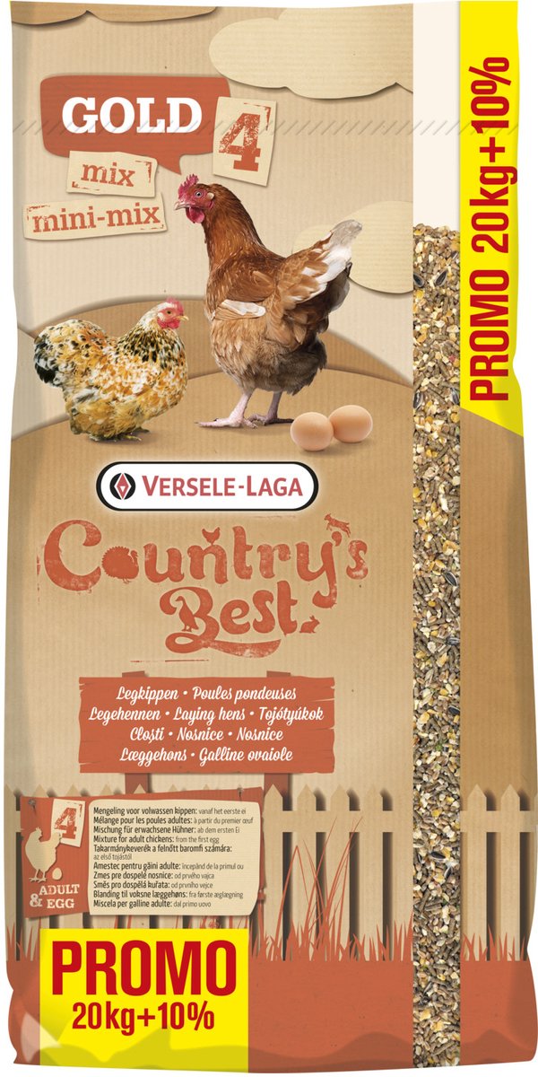Versele-Laga Country`s Best Gold 4 Mix Kip-Graan Met Legkorrel - Kippenvoer - 22 kg