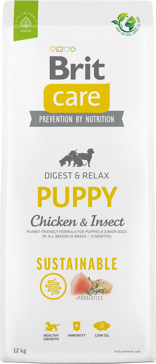 Brit Brit Care Sustainable Puppy Digest & Relax Kip - Hondenvoer - 12 kg