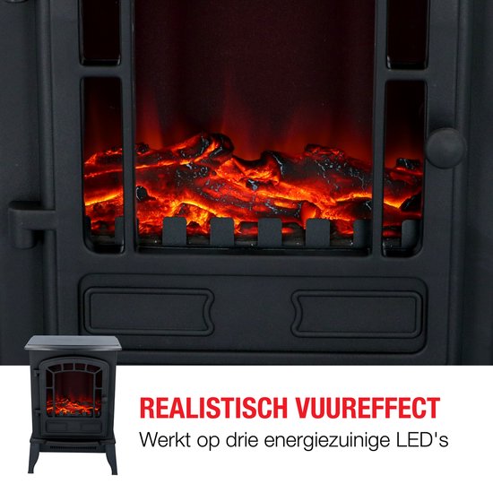 Chauffage Ã©lectrique Classic Fire Torino avec effet feu ouvert (noir)