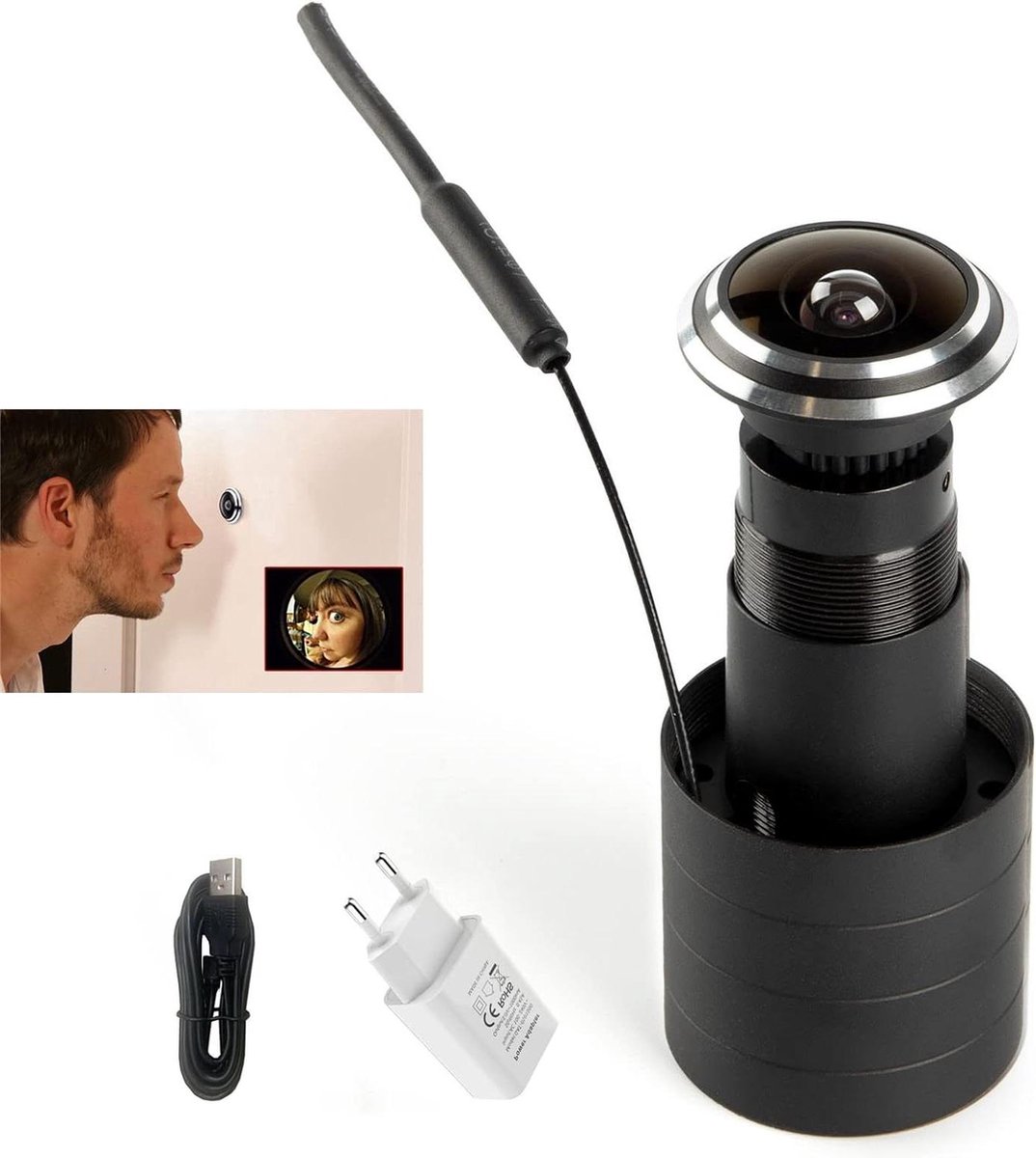 Smart Life HD 1080p Deuroog Gat Camera WiFi Connect Mini Home Security Surveillance CCTV Kijkgaatje Camera 178 mm Fisheye-lens DC 5V - Night Vision Feature Spy Camera