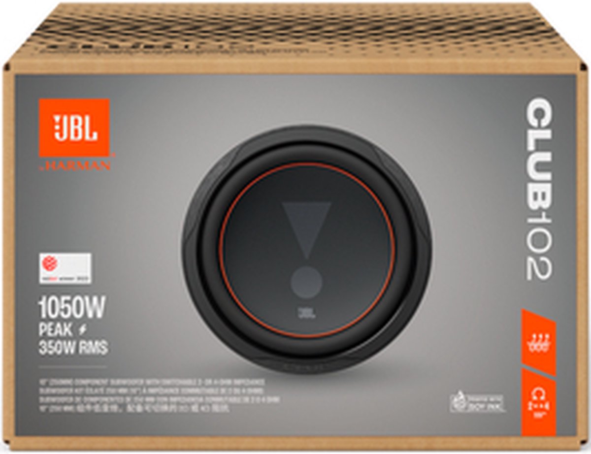 JBL Club 102 - Autosubwoofer - 10” Subwoofer voor in de Auto - 300W RMS / 900W Piek - Diepe Bas: 25Hz – 500Hz - Dual 4-Ohm – foto 8