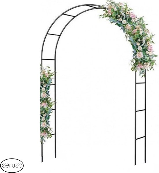 Ceruzo Arche à Rosiers 140 x 240 cm - Aide à Grimper en métal pour Rosiers et Plantes grimpantes - Cadre revêtu par pulvérisation