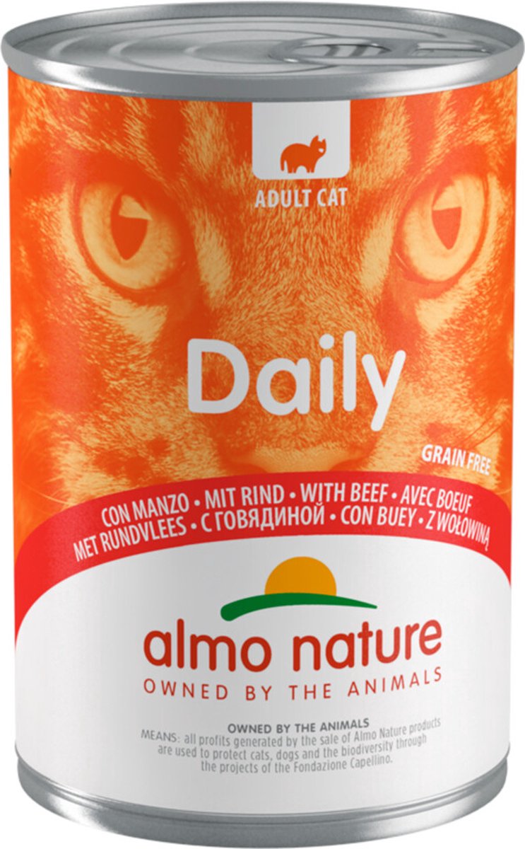48x Almo Nature Daily Menu Kattenvoer Nat Blik Rund 400 gr