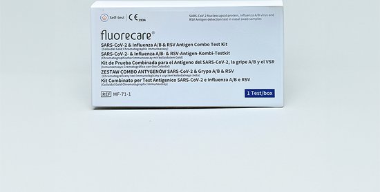 Foto: Measie ecologische fluorecare combo test covid 19 influenza a b and rsv antigen zelftest corona thuistest sneltest medische gezondheidstest voor thuis