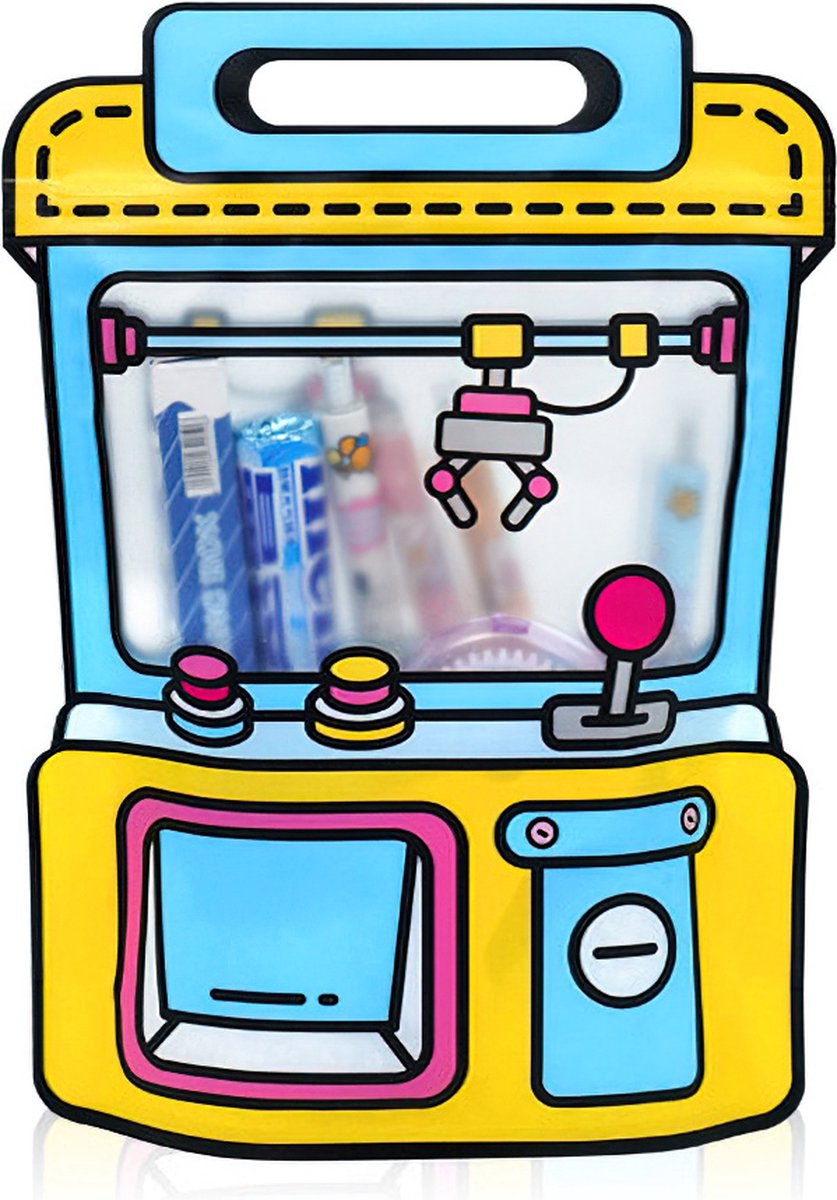 Ainy Speelse Uitdeelzakjes Grijpmachine Blauw 10 stuks - 24x28cm grote semi transparent cadeauzakjes - hersluitbare zakjes met ziplock geschikt als traktatie, uitdeelcadeautjes en snoepzakje cadeauverpakkingen bij kinderfeestje