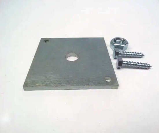 Set voor betonpoer plaat 105x105 mm dikte 6 mm verzinkt bevestigingsplaat houten paal