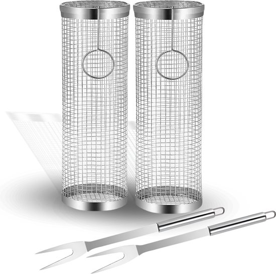 Onlyfire Grillmand Set, Inclusief 3 Geperforeerde Roestvrijstalen BBQ Grill Basket, 1 Dienblad en Handgreep, Groenteschaal, Grillschaal, Groentemand voor Groenten, Vlees, Broodgroenten Onlyfire Grillmand Set, Inclusief 3 Geperforeerde Roestvrijstalen BBQ Grill Basket, 1 Dienblad en Handgreep, Groenteschaal, Grillschaal, Groentemand voor Groenten, Vlees, Broodgroenten