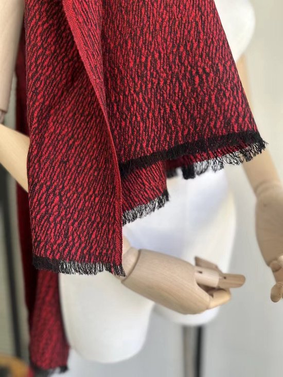 Écharpe rétro rouge hiver 100% laine, édition Limited XL-200 x 70CM