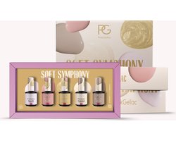 foto van Pink Gellac Gellak - Collection Box Soft Symphony - Gellak Set van 5 x 15 ml Zachte Pastel Kleuren - Gelnagellak - Gel Lak