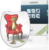 Bol.com SCHÜTTE WC-Bril 82190 FROG KING - Duroplast - Soft Close - Verchroomde Scharnieren - Decor - 1-zijdige Print aanbieding