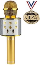 Yippiez® - Karaoke Microfoon - Draadloos - Drankspel - Bluetooth Verbinding - Goudkleurig - Voor de gezelligste feestjes - Karaoke Set - Stemvervormer - Draadloos - Goud