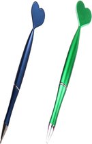 Cadeaux à distribuer à distribuer - Stylo à bille avec cœur | 14 cm | 2 Stylos avec des Hartjes
