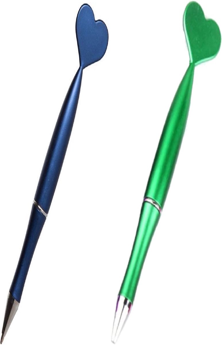 Uitdeelcadeaus - Balpen met Hart | 14 cm | 2 Pennen met Hartjes