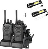 Baofeng 88E - Talkie Walkie 2 Pièces - Talkie Walkie - Comprenant 2 Lampes de poche à Composants Courants - Moyens de communication - Portée 5km - 446 Mhz - Avec Lampe de Poche LED