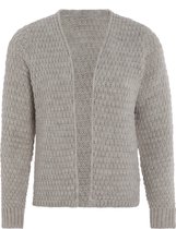 Knit Factory - Cardigan tricoté Becky - Cardigan tricoté pour femme - Cardigan court à hauteur des hanches - Cardigan Grijs pour femme composé de 30 % de laine et 70 % d'acrylique - Iced Clay - 36/38