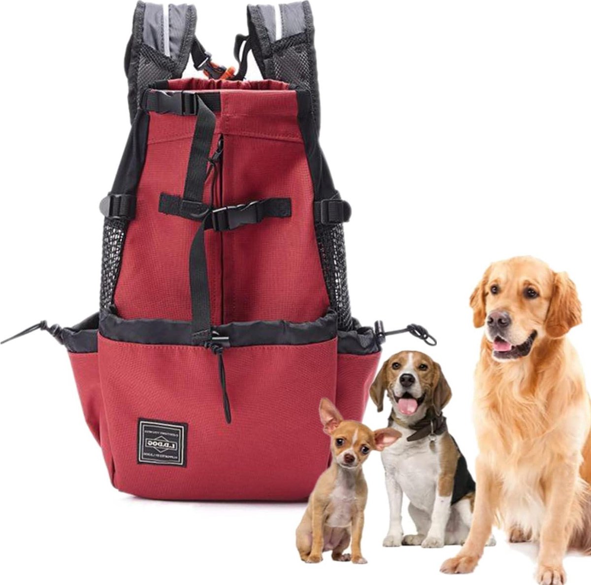 Rugzak voor huisdieren - Grote honden - Verstelbare rugzakken - Draagbare huisdieren - Rood - Extra groot Reistas kat