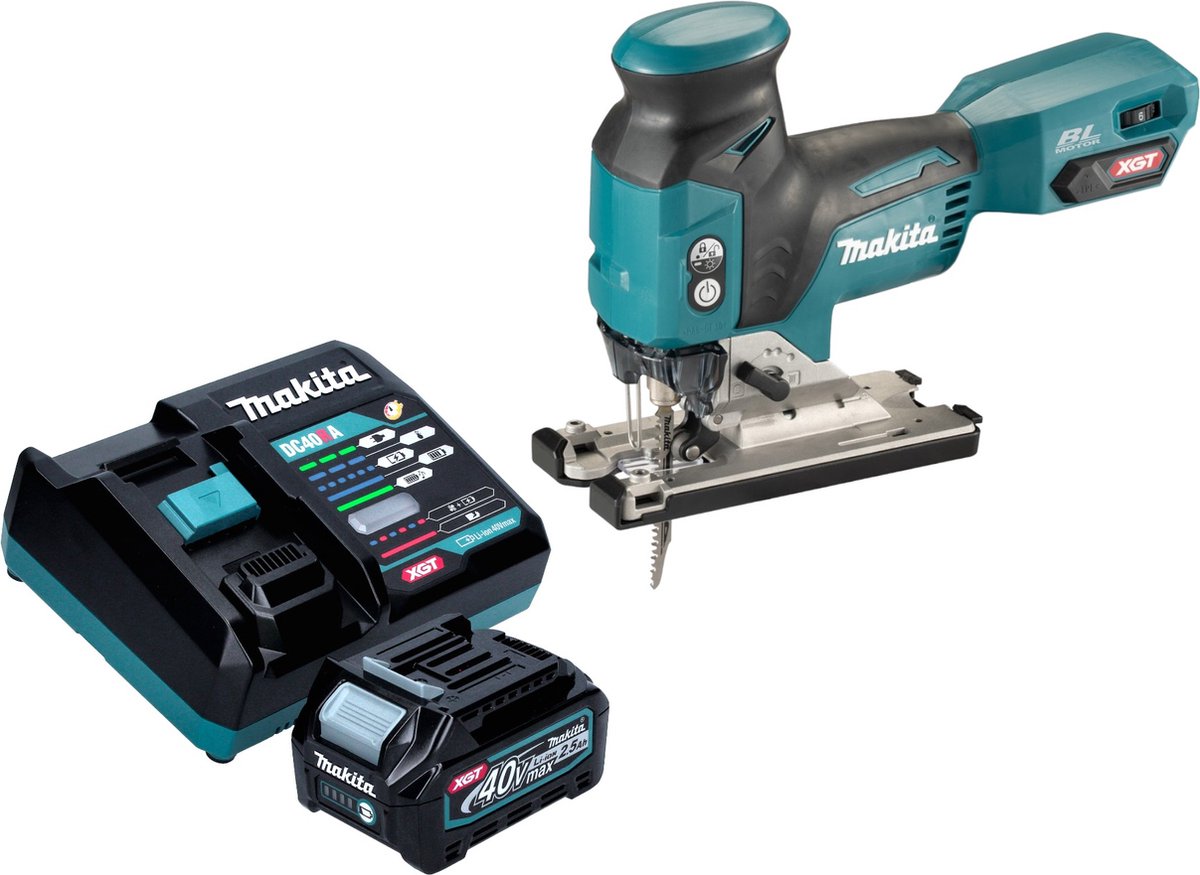 Makita JV 001 GD101 Accu decoupeerzaag 40 V max. 135 mm borstelloos + 1x oplaadbare accu 2,5 Ah + lader