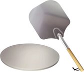 Kamado Essentials - Pizzasteen 38CM met Pizzaschep - Pizzabundel Large 21" - Kamado - BBQ Accessoires