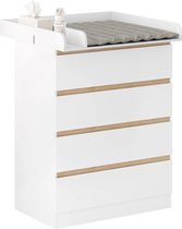 Bol.com Verzorgingstafel – Commode - Luiertafel Baby – Verschoontafel - 109x80x75 Cm – 4 Laden - Wit aanbieding