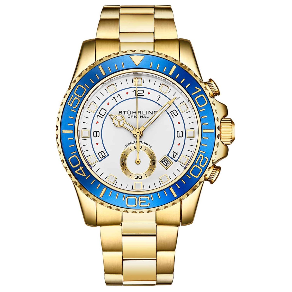 Stührling Brigadier Quartz Chronograaf 3966 42mm Duikhorloge - Horloge Heren - Horloges voor Mannen - Waterdicht 10 ATM - Luminescente Wijzers en Indexen
