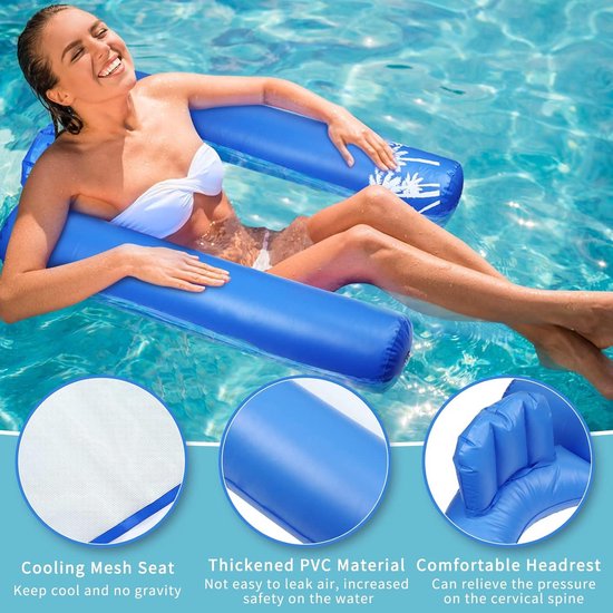 Waterzwembad hangmat met bodemgaas en waterdicht telefoonzakje - Opblaasbaar waterhangmat van AquaFloat — afbeelding 2